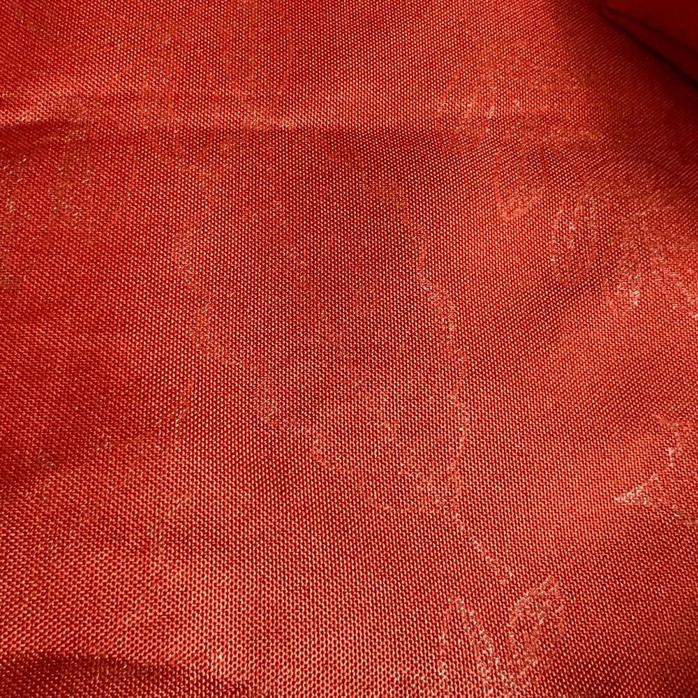 Vintage Orange Jacquard Fabric Tablecloth & Napkins Set With Subtle Botanical Pa - Picture 5 of 5